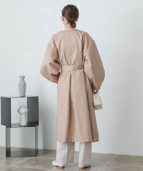SENSE OF PLACE by URBAN RESEARCH（センスオブプレイスバイアーバンリサーチ）の「ノーカラーコクーンスリーブトレンチコート（トレンチコート・レディース・ライトベージュ/ベージュ・ONE）」の8枚目の写真