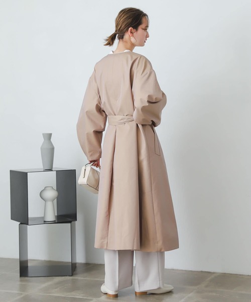 SENSE OF PLACE by URBAN RESEARCH（センスオブプレイスバイアーバンリサーチ）の「ノーカラーコクーンスリーブトレンチコート（トレンチコート・レディース・ライトベージュ/ベージュ・ONE）」の7枚目の写真