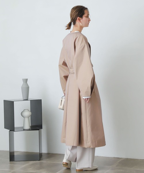 SENSE OF PLACE by URBAN RESEARCH（センスオブプレイスバイアーバンリサーチ）の「ノーカラーコクーンスリーブトレンチコート（トレンチコート・レディース・ライトベージュ/ベージュ・ONE）」の6枚目の写真