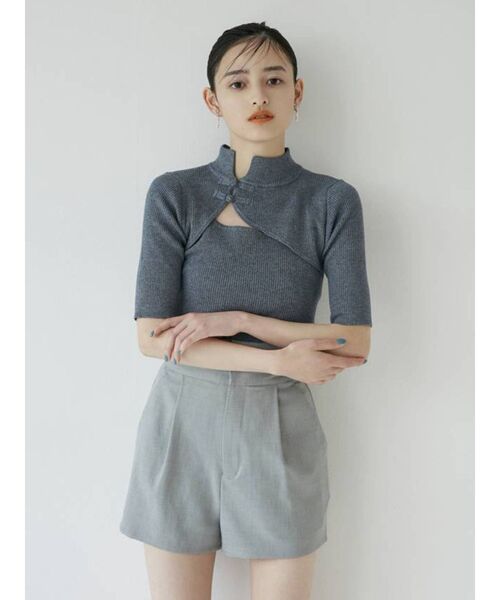 MURUA(ムルーア)の「チャイナタイトハーフニット(ニット/セーター・レディース・ブラック/オレンジ/ブルー/グリーン・FREE)」の13枚目の写真