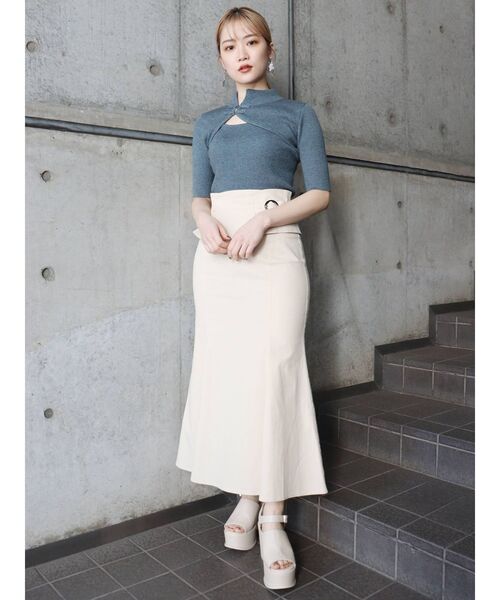 MURUA(ムルーア)の「チャイナタイトハーフニット(ニット/セーター・レディース・ブラック/オレンジ/ブルー/グリーン・FREE)」の14枚目の写真