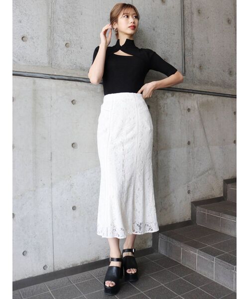 MURUA(ムルーア)の「チャイナタイトハーフニット(ニット/セーター・レディース・ブラック/オレンジ/ブルー/グリーン・FREE)」の15枚目の写真