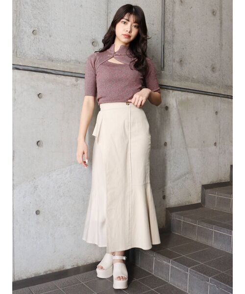 MURUA(ムルーア)の「チャイナタイトハーフニット(ニット/セーター・レディース・ブラック/オレンジ/ブルー/グリーン・FREE)」の11枚目の写真