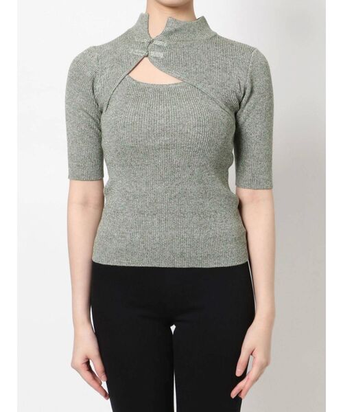 MURUA(ムルーア)の「チャイナタイトハーフニット(ニット/セーター・レディース・ブラック/オレンジ/ブルー/グリーン・FREE)」の21枚目の写真