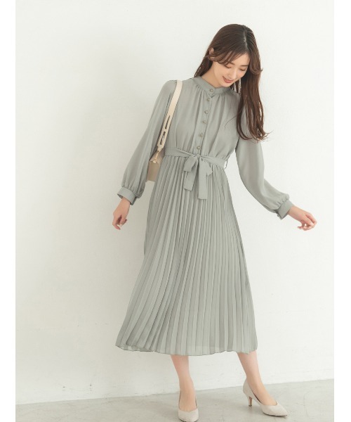 fifth（フィフス）の「ウエストリボンプリーツワンピース（ワンピース・レディース・グリーン/ピンク・M）」の21枚目の写真