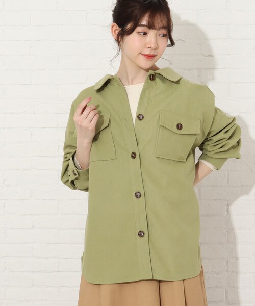 Cutie Blonde（キューティーブロンド）の「◆【S-L】ナチュラルカラーのCPOジャケット（ミリタリージャケット・レディース・オフホワイト/サンドベージュ/黄緑系・03/01/02）」の3枚目の写真