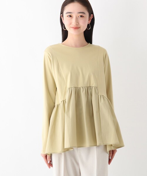 OPAQUE.CLIP（オペークドットクリップ）の「◆シルケットコットン フハクキリカエカットソー（Tシャツ/カットソー・レディース・ホワイト系/グレー/ベージュ/ブラック・40/36/38/34/42）」の5枚目の写真