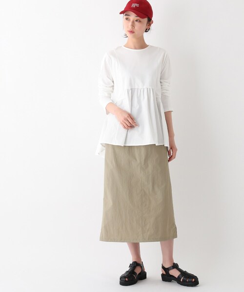 OPAQUE.CLIP（オペークドットクリップ）の「◆シルケットコットン フハクキリカエカットソー（Tシャツ/カットソー・レディース・ホワイト系/グレー/ベージュ/ブラック・40/36/38/34/42）」の14枚目の写真