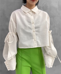 Solace（ソレイス）の「スリーブカットスリットショート丈ボックスシャツ（Tシャツ/カットソー）」