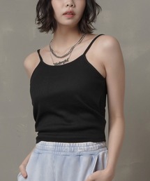 カップ付きリブキャミソール