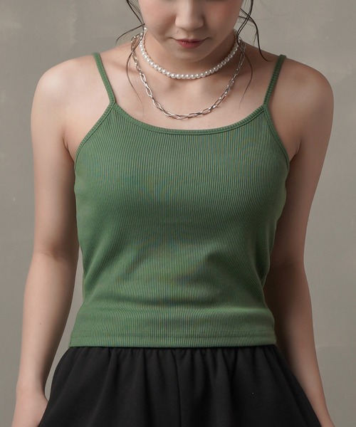 SPINNS(スピンズ)の「カップ付きリブキャミソール(キャミソール・レディース・オートミール/ネイビー/ブラック/グリーン・ONESIZE)」の18枚目の写真