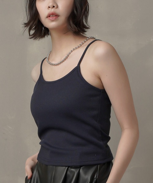 SPINNS(スピンズ)の「カップ付きリブキャミソール(キャミソール・レディース・オートミール/ネイビー/ブラック/グリーン・ONESIZE)」の22枚目の写真