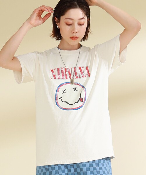 GOOD ROCK SPEED（グッドロックスピード）の「GOOD ROCK SPEED × Ray BEAMS / 別注 NIRVANA Tシャツ（Tシャツ/カットソー・レディース・オフホワイト・ONE SIZE）」の9枚目の写真