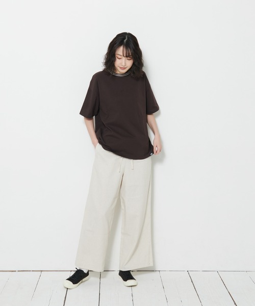 OUTDOOR PRODUCTS（アウトドアプロダクツ）の「【OUTDOOR PRODUCTS/アウトドアプロダクツ】USAコットン　リブライン　バックプリントTシャツ　ビッグシルエット（Tシャツ/カットソー・レディース・ホワイト/ブラック/ネイビー/ブラウン・FREE）」の14枚目の写真