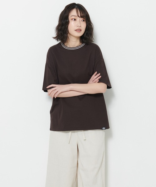 OUTDOOR PRODUCTS（アウトドアプロダクツ）の「【OUTDOOR PRODUCTS/アウトドアプロダクツ】USAコットン　リブライン　バックプリントTシャツ　ビッグシルエット（Tシャツ/カットソー・レディース・ホワイト/ブラック/ネイビー/ブラウン・FREE）」の20枚目の写真