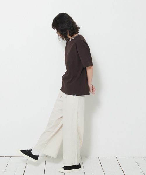 OUTDOOR PRODUCTS（アウトドアプロダクツ）の「【OUTDOOR PRODUCTS/アウトドアプロダクツ】USAコットン　リブライン　バックプリントTシャツ　ビッグシルエット（Tシャツ/カットソー・レディース・ホワイト/ブラック/ネイビー/ブラウン・FREE）」の16枚目の写真