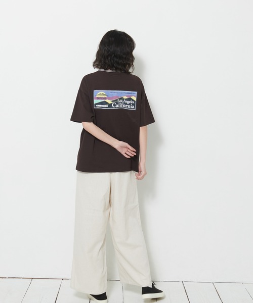 OUTDOOR PRODUCTS（アウトドアプロダクツ）の「【OUTDOOR PRODUCTS/アウトドアプロダクツ】USAコットン　リブライン　バックプリントTシャツ　ビッグシルエット（Tシャツ/カットソー・レディース・ホワイト/ブラック/ネイビー/ブラウン・FREE）」の17枚目の写真