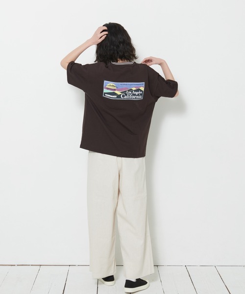 OUTDOOR PRODUCTS（アウトドアプロダクツ）の「【OUTDOOR PRODUCTS/アウトドアプロダクツ】USAコットン　リブライン　バックプリントTシャツ　ビッグシルエット（Tシャツ/カットソー・レディース・ホワイト/ブラック/ネイビー/ブラウン・FREE）」の18枚目の写真