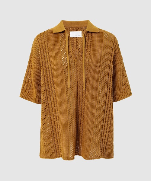 sawa takai(サワ タカイ)の「MULTI STRIPE BIG POLO(Tシャツ/カットソー・レディース・パープル/ゴールド/ネイビー系・S)」の8枚目の写真