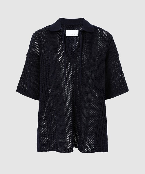 sawa takai(サワ タカイ)の「MULTI STRIPE BIG POLO(Tシャツ/カットソー・レディース・パープル/ゴールド/ネイビー系・S)」の5枚目の写真