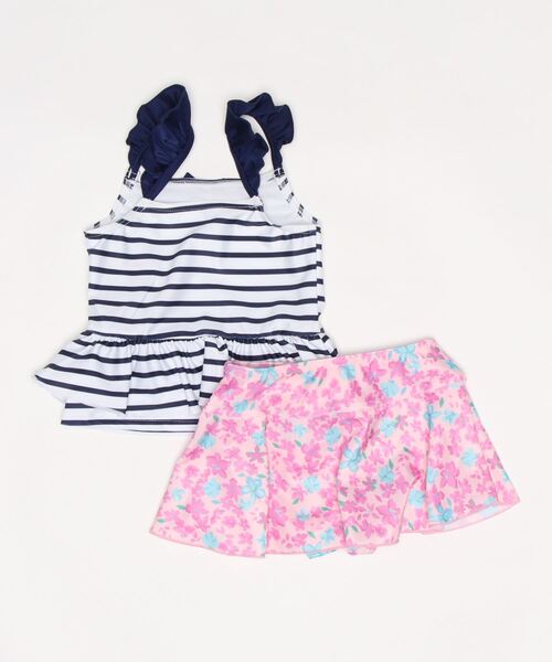 BENETTON (UNITED COLORS OF BENETTON)（ベネトンユナイテッドカラーズオブベネトン）の「【BENETTON:ベネトン】キッズボーダー花柄セパレート水着（水着・キッズ・ネイビー/サックスブルー・110/120）」の3枚目の写真