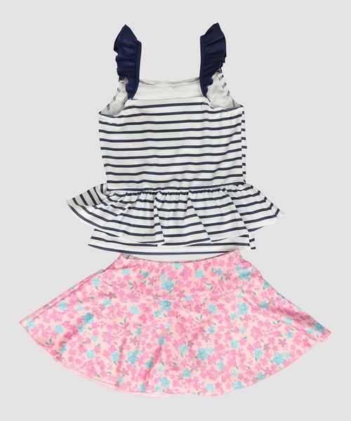 BENETTON (UNITED COLORS OF BENETTON)（ベネトンユナイテッドカラーズオブベネトン）の「【BENETTON:ベネトン】キッズボーダー花柄セパレート水着（水着・キッズ・ネイビー/サックスブルー・110/120）」の9枚目の写真