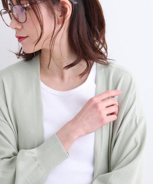 SHOO・LA・RUE（シューラルー）の「◆さらさらもちトッパーカーディガン（カーディガン/ボレロ・レディース・ライトグリーン/ピンク/サックスブルー/ブラック/アイボリー・00）」の9枚目の写真