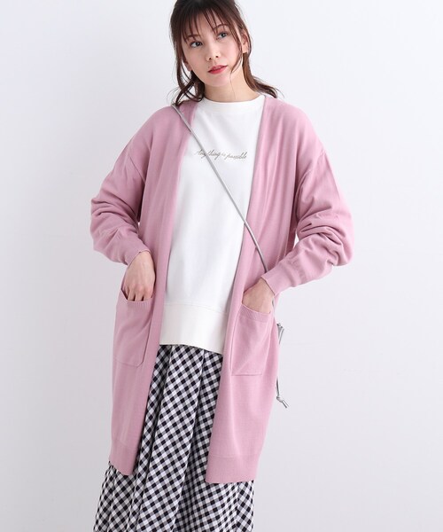 SHOO・LA・RUE（シューラルー）の「◆さらさらもちトッパーカーディガン（カーディガン/ボレロ・レディース・ライトグリーン/ピンク/サックスブルー/ブラック/アイボリー・00）」の21枚目の写真