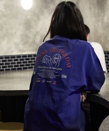 FREAK'S STORE | WEB限定 餃子イェスタデイ×FREAK'S STORE 別注 ビッグシルエット バックプリント クルーネックTシャツ/刺繍(Tシャツ/カットソー)