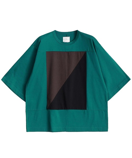 SHAREEF（シャリーフ）の「SWICHING S/S BIG-T（Tシャツ/カットソー・メンズ・ブラック/グリーン/バーガンディー・1/2/3）」の2枚目の写真