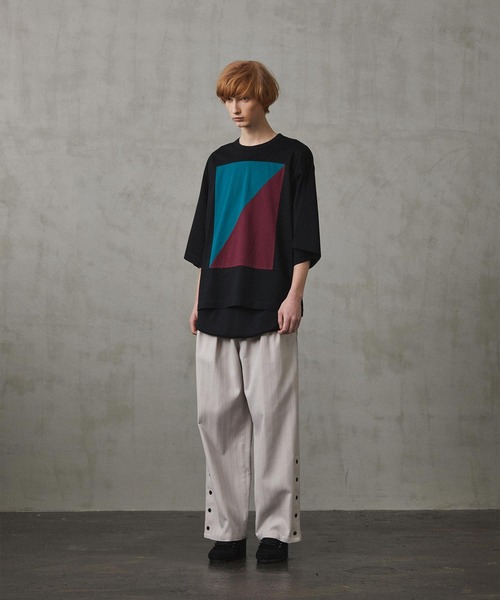 SHAREEF（シャリーフ）の「SWICHING S/S BIG-T（Tシャツ/カットソー・メンズ・ブラック/グリーン/バーガンディー・1/2/3）」の9枚目の写真