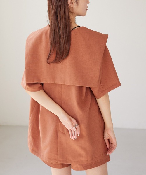 Heather（ヘザー）の「リネンライクセーラーカラー半袖ジャケット　275483（テーラードジャケット・レディース・ライトベージュ/グリーン/オレンジ・FREE）」の11枚目の写真