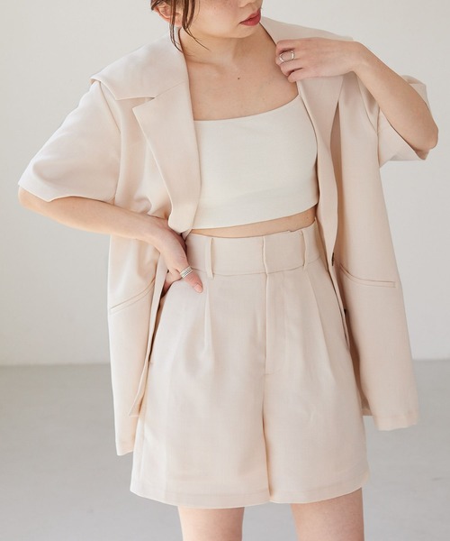 Heather（ヘザー）の「リネンライクセーラーカラー半袖ジャケット　275483（テーラードジャケット・レディース・ライトベージュ/グリーン/オレンジ・FREE）」の8枚目の写真