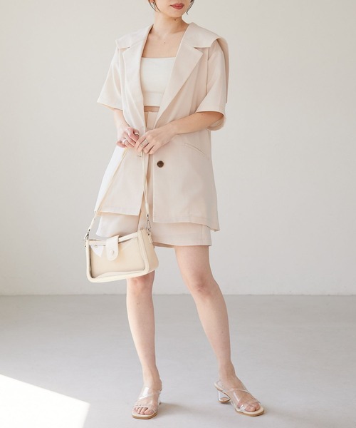 Heather（ヘザー）の「リネンライクセーラーカラー半袖ジャケット　275483（テーラードジャケット・レディース・ライトベージュ/グリーン/オレンジ・FREE）」の12枚目の写真