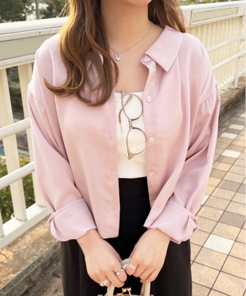 apres jour(アプレジュール)の「ショート丈シャツ【ZOZOTOWN限定アイテム】(シャツ/ブラウス・レディース・ピンク/アイボリー/サックスブルー/イエロー・X-LARGE/フリー)」の4枚目の写真