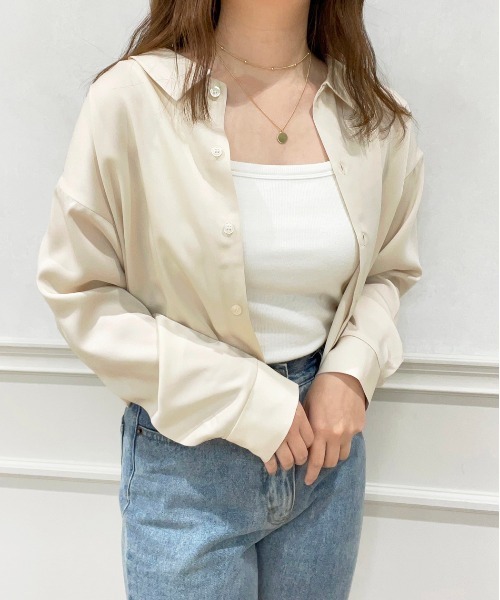 apres jour(アプレジュール)の「ショート丈シャツ【ZOZOTOWN限定アイテム】(シャツ/ブラウス・レディース・ピンク/アイボリー/サックスブルー/イエロー・X-LARGE/フリー)」の3枚目の写真