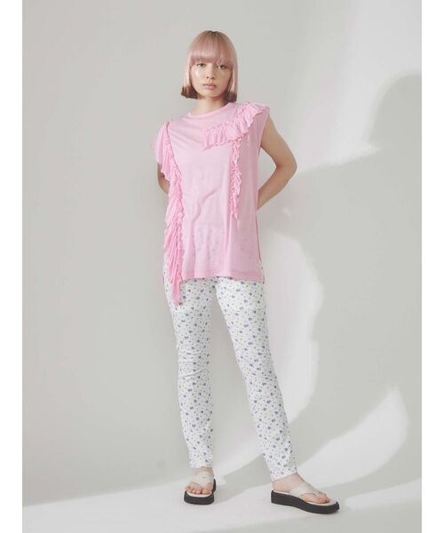 merry jenny（メリージェニー）の「frillyルーズチュニックタンクトップ（Tシャツ/カットソー・レディース・オフホワイト/ブラック/ピンク・FREE）」の7枚目の写真