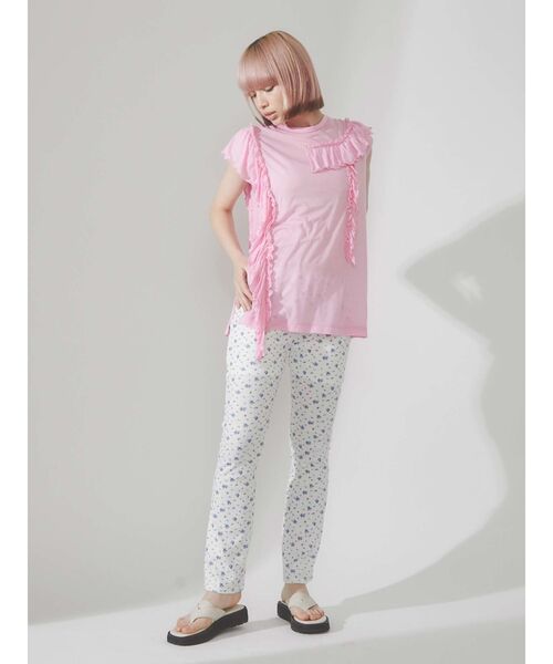 merry jenny（メリージェニー）の「frillyルーズチュニックタンクトップ（Tシャツ/カットソー・レディース・オフホワイト/ブラック/ピンク・FREE）」の9枚目の写真