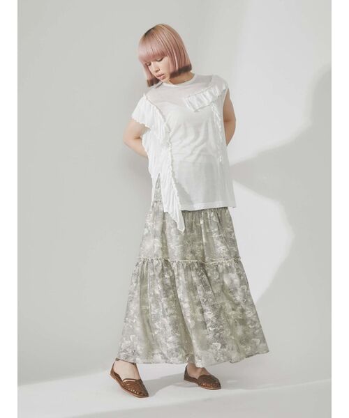 merry jenny（メリージェニー）の「frillyルーズチュニックタンクトップ（Tシャツ/カットソー・レディース・オフホワイト/ブラック/ピンク・FREE）」の11枚目の写真