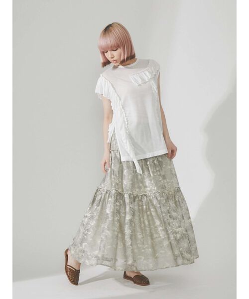 merry jenny（メリージェニー）の「frillyルーズチュニックタンクトップ（Tシャツ/カットソー・レディース・オフホワイト/ブラック/ピンク・FREE）」の12枚目の写真