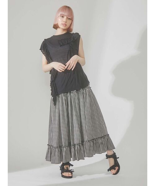 merry jenny（メリージェニー）の「frillyルーズチュニックタンクトップ（Tシャツ/カットソー・レディース・オフホワイト/ブラック/ピンク・FREE）」の19枚目の写真