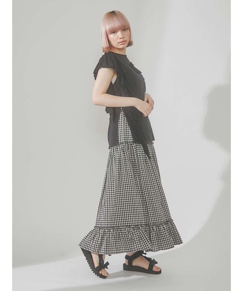 merry jenny（メリージェニー）の「frillyルーズチュニックタンクトップ（Tシャツ/カットソー・レディース・オフホワイト/ブラック/ピンク・FREE）」の20枚目の写真