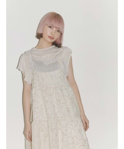 merry jenny（メリージェニー）の「frillyルーズチュニックタンクトップ（Tシャツ/カットソー・レディース・オフホワイト/ブラック/ピンク・FREE）」の21枚目の写真