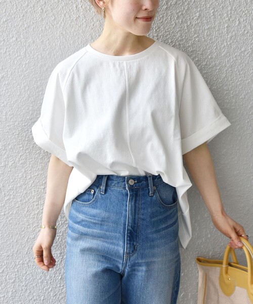 SHIPS any(シップス エニィ)の「SHIPS any:〈抗菌消臭〉USAコットン ラグラン TEE(Tシャツ/カットソー・レディース・チャコールグレー/ホワイト/ベージュ/ライトグリーン・ONE SIZE)」の18枚目の写真