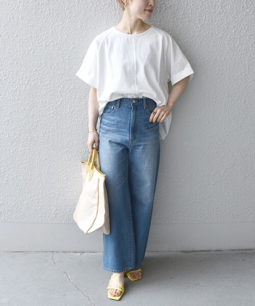 SHIPS any(シップス エニィ)の「SHIPS any:〈抗菌消臭〉USAコットン ラグラン TEE(Tシャツ/カットソー・レディース・チャコールグレー/ホワイト/ベージュ/ライトグリーン・ONE SIZE)」の21枚目の写真