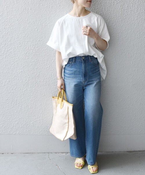 SHIPS any(シップス エニィ)の「SHIPS any:〈抗菌消臭〉USAコットン ラグラン TEE(Tシャツ/カットソー・レディース・チャコールグレー/ホワイト/ベージュ/ライトグリーン・ONE SIZE)」の22枚目の写真