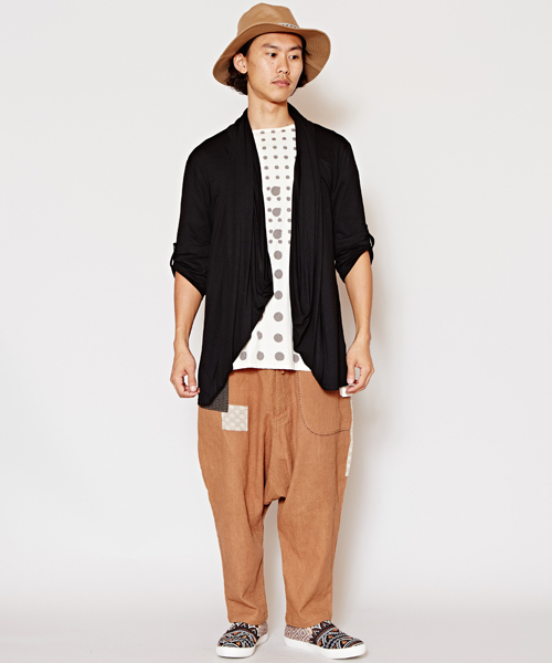 チャイハネ（チャイハネ）の「【チャイハネ】カットソードレープMEN'Sカーディガン（カーディガン/ボレロ・メンズ・カーキ/ターコイズブルー/ブラック/キャメル/ブルー/パープル・FREE）」の22枚目の写真