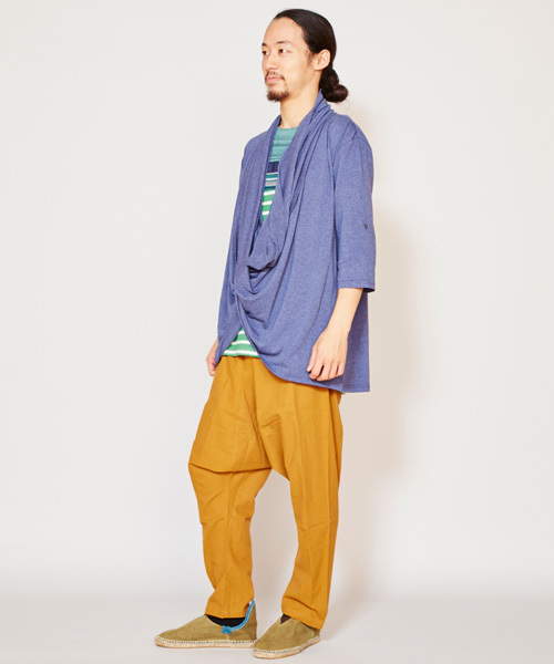 チャイハネ（チャイハネ）の「【チャイハネ】カットソードレープMEN'Sカーディガン（カーディガン/ボレロ・メンズ・カーキ/ターコイズブルー/ブラック/キャメル/ブルー/パープル・FREE）」の16枚目の写真