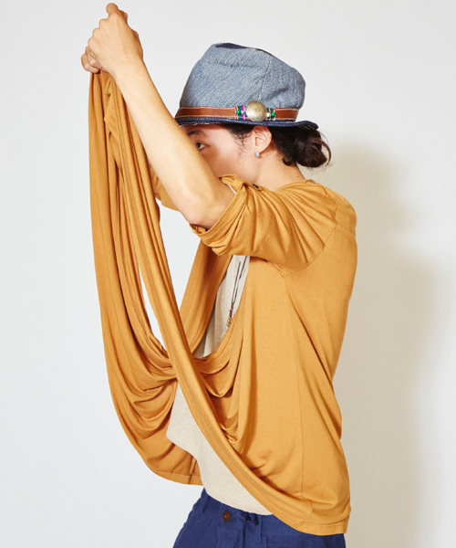 チャイハネ（チャイハネ）の「【チャイハネ】カットソードレープMEN'Sカーディガン（カーディガン/ボレロ・メンズ・カーキ/ターコイズブルー/ブラック/キャメル/ブルー/パープル・FREE）」の12枚目の写真