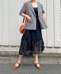 レースパッチワークティアードスカート